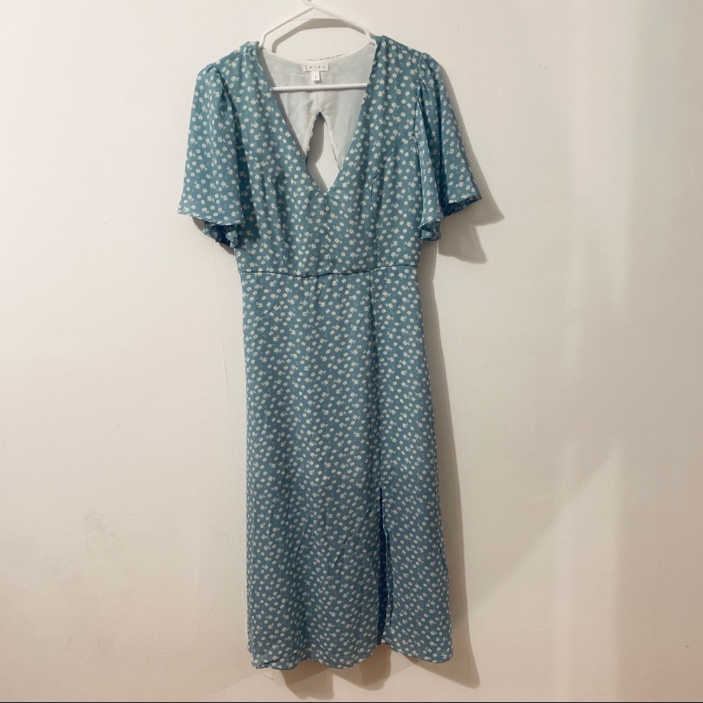 Leith blue dress with white flowers